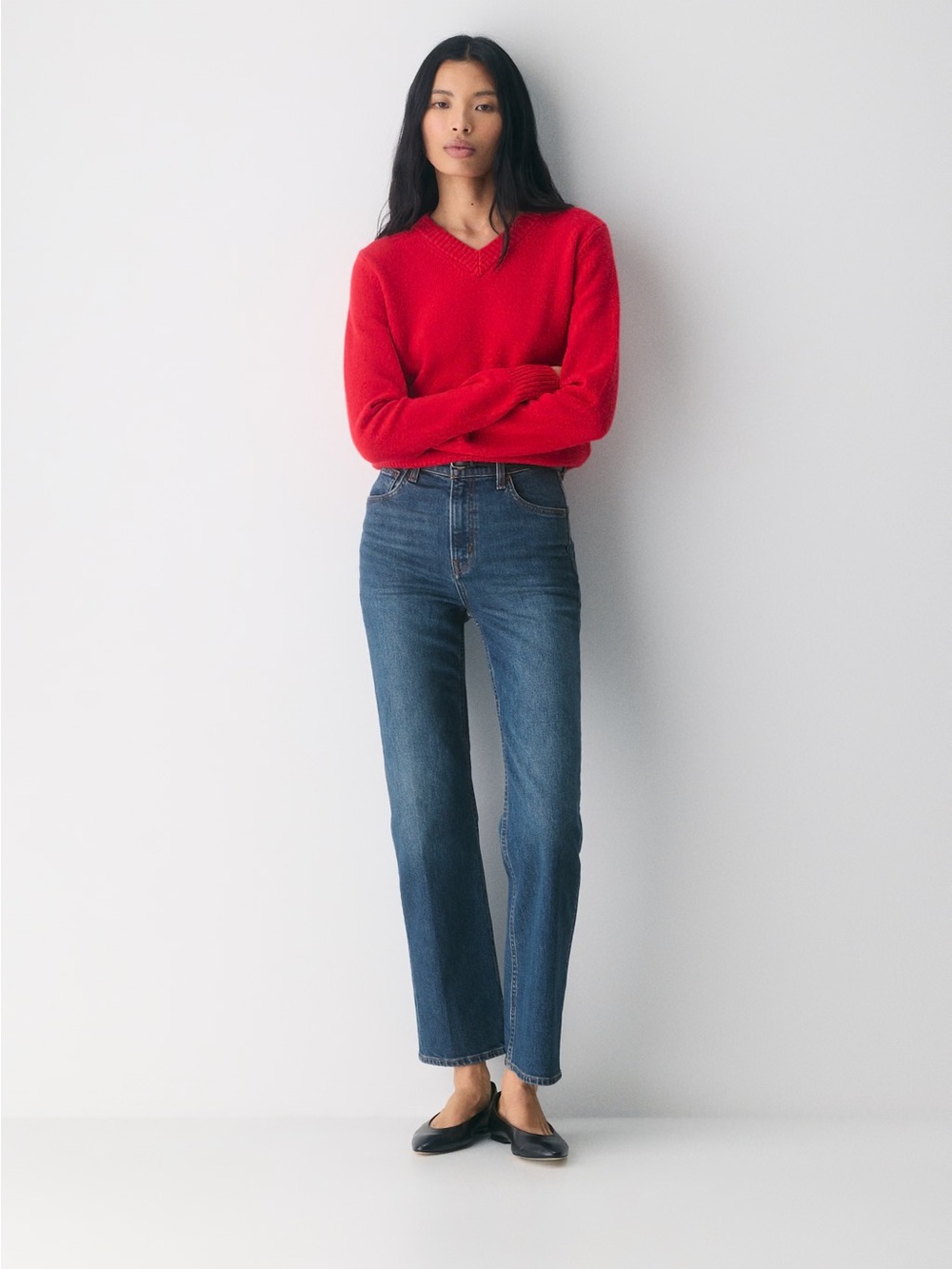 Aritzia Arlo Denim Forum Women's Blue High Waist Straight-Leg Jeans - Picture 3 of 8
